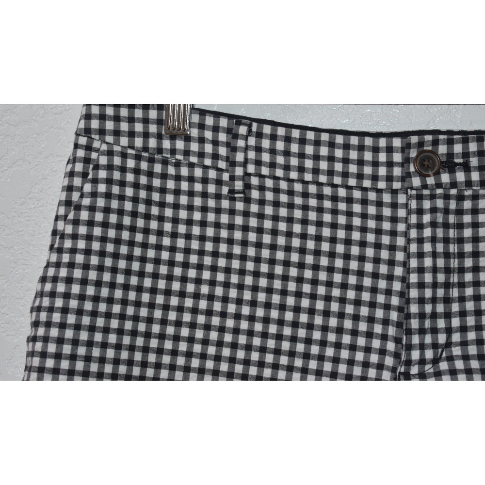 Old Navy Everyday Short Womens 12 Black White Gingham Check Mid Rise Stretch - Picture 13 of 16